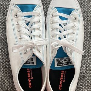 Converse White and Blue Canvas Sneakers